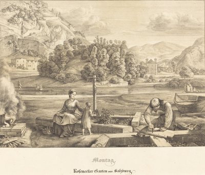 Pazartesi - Salzburg yakınlarındaki Rosenecker Bahçesi (Pazartesi - Salzburg yakınlarındaki Rosenecker Bahçesi) by Ferdinand Olivier