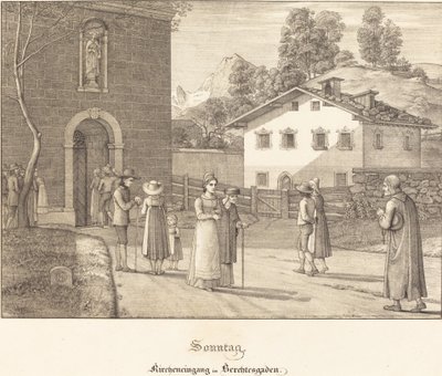 Pazar - Berchtesgaden yakınlarındaki kiliseye gitmek by Ferdinand Olivier