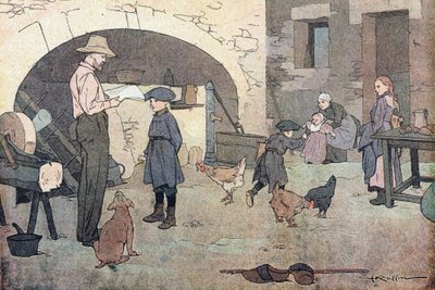 Eve dönüş, Resimli çocukluk kitabında, 1900 dolayları (gravür) by Ferdinand Raffin