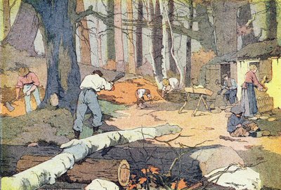 Sabotajcı oduncu, Imagier de l'enfance'de, c.1900 (gravür) by Ferdinand Raffin