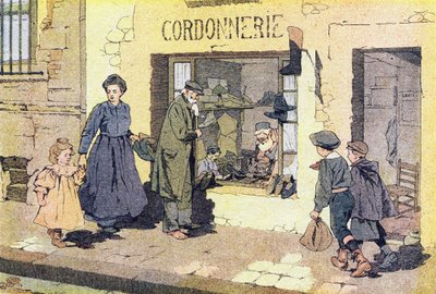 Ayakkabıcı, resimli çocukluk kitabında, 1900 dolayları (gravür) by Ferdinand Raffin