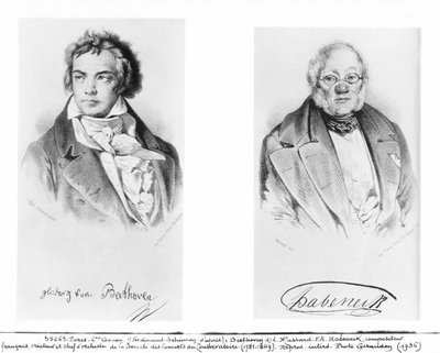 Ludwig van Beethoven (1770-1827) ve Francois-Antoine Habeneck (1781-1849) by Ferdinand Schimon