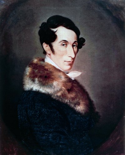 Alman besteci, orkestra şefi ve piyanist Carl Maria von Weber'in (Eutin at Lübeck) portresi by Ferdinand Schimon