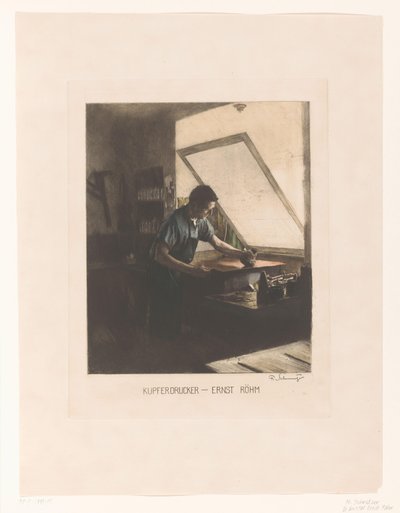 Yazıcının portresi Ernst Röhm Copperprinter - Ernst Röhm (nesne üzerindeki başlık) by Ferdinand Schmutzer (signed by artist)