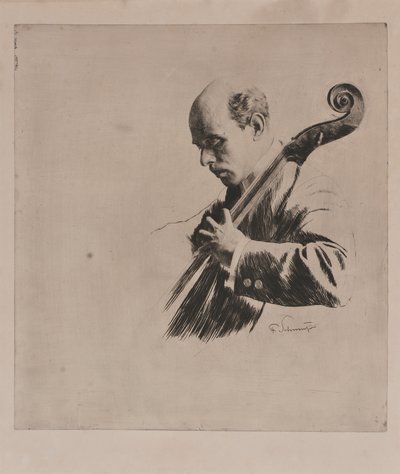 Pablo Casals Çalıyor by Ferdinand Schmutzer