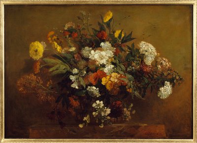 Çiçek buketi. Eugene Delacroix (1798-1863) tarafından yapılan boyama by Ferdinand Victor Eugene Delacroix