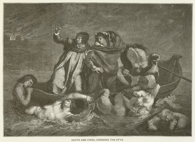Dante ve Virgil Styx'i geçerken by Ferdinand Victor Eugene Delacroix