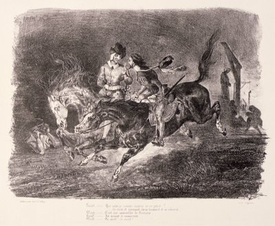 Faust ve Mephistopheles Şabat Gecesi Dörtnala Yürürken, 1828 by Ferdinand Victor Eugene Delacroix