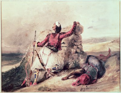 Yunanlılar Kuşatma Altında by Ferdinand Victor Eugene Delacroix