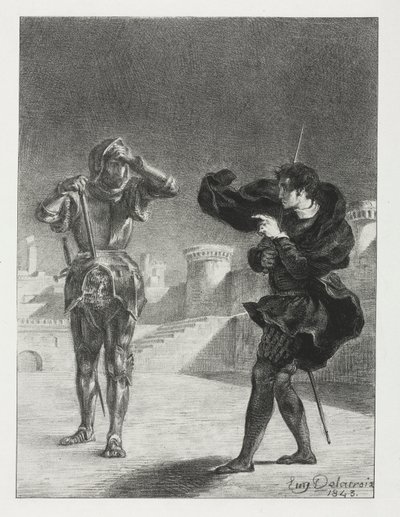 Hamlet: Terastaki Hayalet, 1843. by Ferdinand Victor Eugene Delacroix