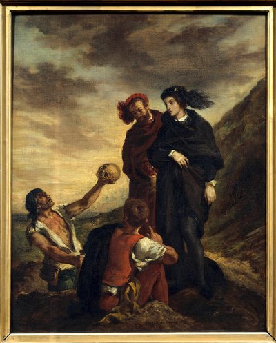 Hamlet ve Horatio mezarlıkta William Shakespeare