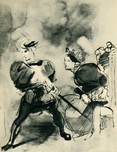 Hamlet ve Polonius, c1830s, 1943. by Ferdinand Victor Eugene Delacroix