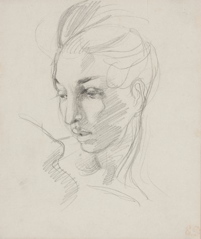 Özgürlük Başkanı (kağıt üzerinde grafit kalem) by Ferdinand Victor Eugene Delacroix