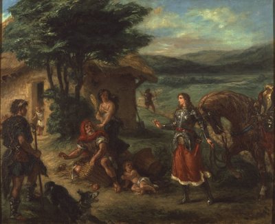 Herminie et les bergers - Erminia ve Çobanlar, Delacroix, Eugene tarafından by Ferdinand Victor Eugene Delacroix