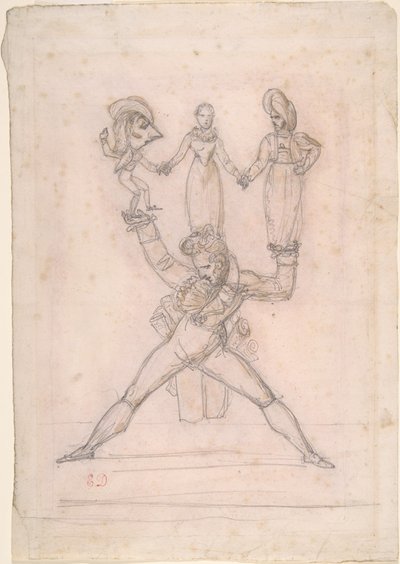 İtalyan Tiyatrosu by Ferdinand Victor Eugene Delacroix