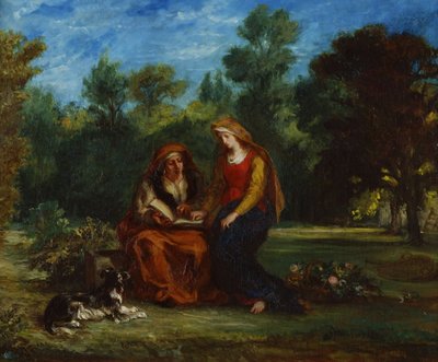 ""Bakirenin Eğitimi"" Eugene Delacroix (1798-1863) tarafından yapılan resim 1852 Ulusal batı sanatı müzesi, Tokyo, Japonya by Ferdinand Victor Eugene Delacroix