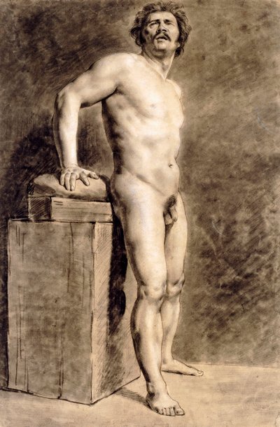 Erkek Akademi Figürü, Muhtemelen Polonais, ayakta, 1821 by Ferdinand Victor Eugene Delacroix