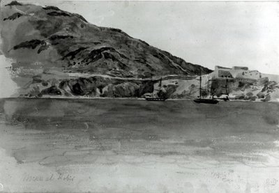 Mers El-Kebir, Cezayir (kağıt üzerinde wc) (bw fotoğraf) by Ferdinand Victor Eugene Delacroix