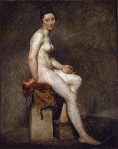 Çıplak oturma "Bayan Rose" diyor - Tuval üzerine yağlıboya by Ferdinand Victor Eugene Delacroix