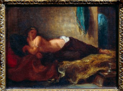 Odalık. Eugene Delacroix (1798-1863) tarafından yapılan boyama by Ferdinand Victor Eugene Delacroix