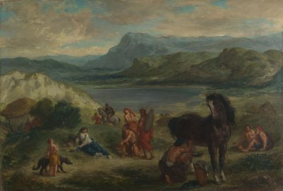 İskitler arasında Ovidius by Ferdinand Victor Eugene Delacroix