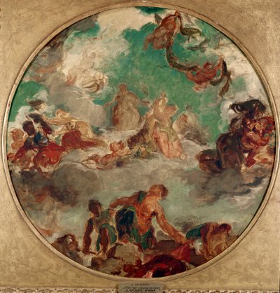 Barış, insanları avutmak ve bolluğu geri getirmek için geldi Eugene Delacroix (1798-1863) 1849-1854 Diam. 78 cm Paris, Musee Carnavalet by Ferdinand Victor Eugene Delacroix