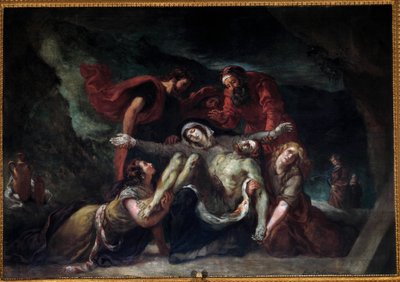 Pieta veya “” Deploration”” Eugene Delacroix (1798-1863) tarafından Tablo 1844 Güneş. 3.55 x 4.75 m Paris