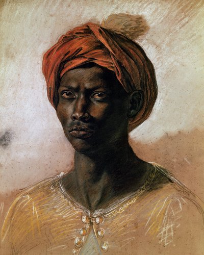 Sarıklı Bir Türk Portresi, 1826 dolayları (kağıt üzerinde pastel) by Ferdinand Victor Eugene Delacroix