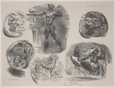 Altı Kadim Madalya by Ferdinand Victor Eugene Delacroix