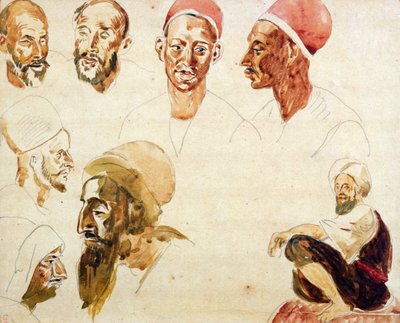 Kafa Çizimleri by Ferdinand Victor Eugene Delacroix