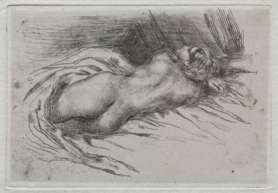 Arkadan Görülen Bir Kadının İncelenmesi, 1833. by Ferdinand Victor Eugene Delacroix