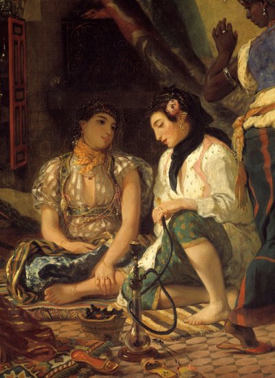 Cezayirli kadınlar Detay dairelerinde. Eugene Delacroix tarafından yapılan boyama by Ferdinand Victor Eugene Delacroix