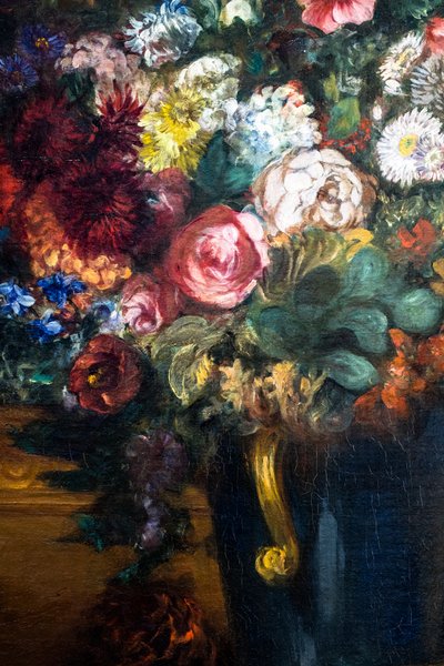 Konsol üzerinde çiçek vazosu, detay by Ferdinand Victor Eugene Delacroix