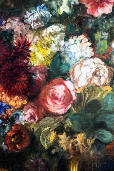 Konsol üzerinde çiçek vazosu, detay by Ferdinand Victor Eugene Delacroix