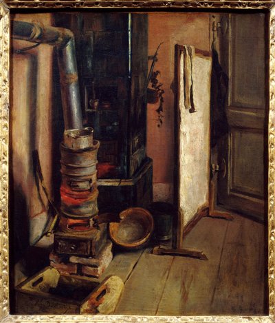 Atölye köşesi, Eugene Delacroix (1798-1863) tarafından yapılan boyama ocağı. 19. yüzyıl Güneşi. 0,51 x 0,44 m. Paris. Louvre müzesi by Ferdinand Victor Eugene Delacroix