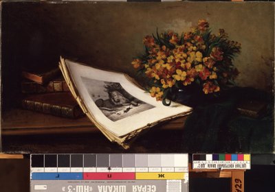 Bir litografi ile natürmort. Ferdinand Wagner