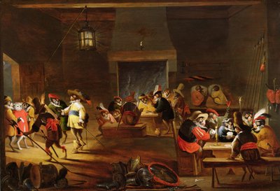 Tavernadaki Maymunlar (detay için bkz. 92084) by Ferdinand van Kessel