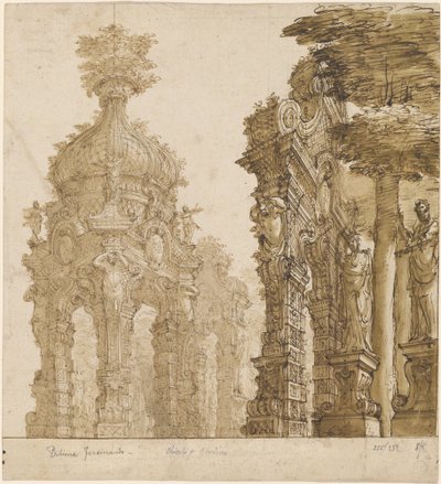 Bahçe Pavyonlarının Sahne Tasarımı by Ferdinando Galli Bibiena