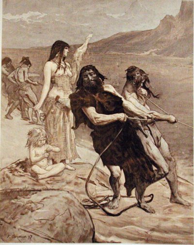 Göl Kenarında Balık Tutma by Fernand Cormon