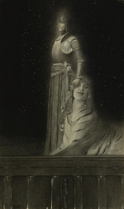 Avec Verhaeren: Verhaeren ile Un Ange: Bir Melek, 1889. by Fernand Khnopff