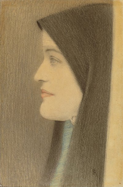 Bir Kadının İncelenmesi, c.1910 by Fernand Khnopff