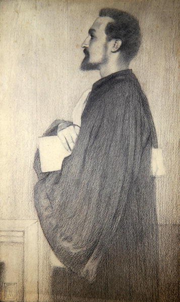 Bir Adamın Portresi (kağıt üzerine kurşun kalem) by Fernand Khnopff