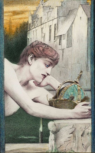 Ölü bir şehir. Georges Rodenbach ile, 1889. by Fernand Khnopff