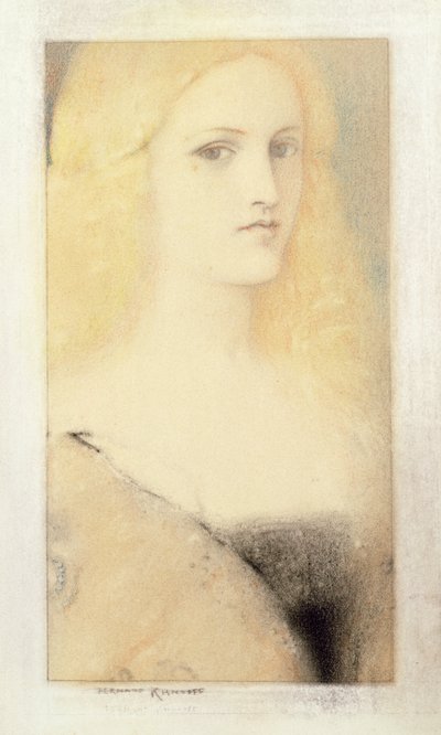 Venedik Belleği (tuval üzerine pastel ve kurşun kalem) by Fernand Khnopff