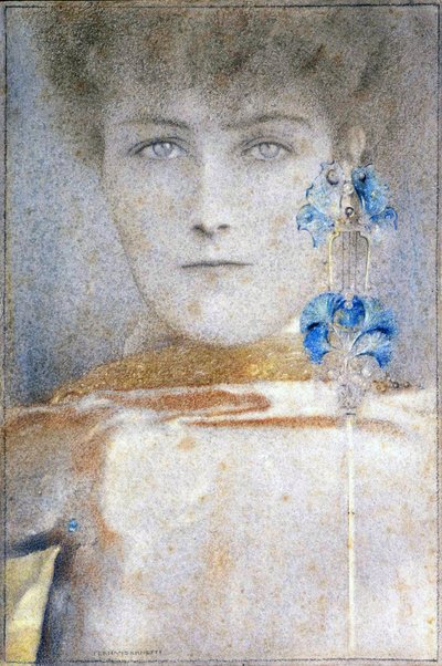 Beyaz maske, Fernand Khnopff (1858-1921) by Fernand Khnopff