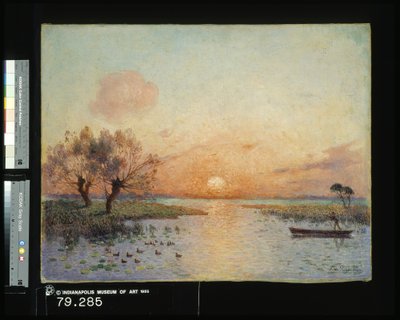 Gün Batımında Gölet (La Mare Au Coucher Du Soleil) (tuval üzerine yağlı boya) by Fernand Loyen du Puigaudeau