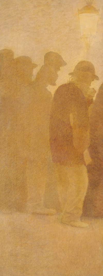 Ağız Dolu Ekmek, Sıra Beklerken, 'Yardım' için çalışıyor by Fernand Pelez