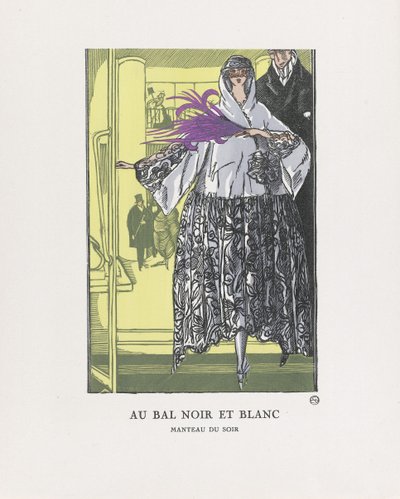 Siyah Beyaz Baloda, pub. 1921 (kalıp baskısı) by Fernand Siméon