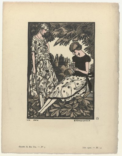 Gazette du Bon Ton, 1920 - No. 5, Pl. 34: Biraz fazla by Fernand Siméon
