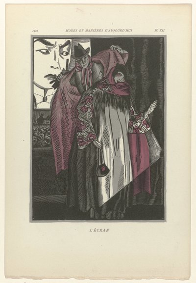 Bugünün Moda ve Görgü Kuralları, 1922, Levha 12: Ekran by Fernand Siméon